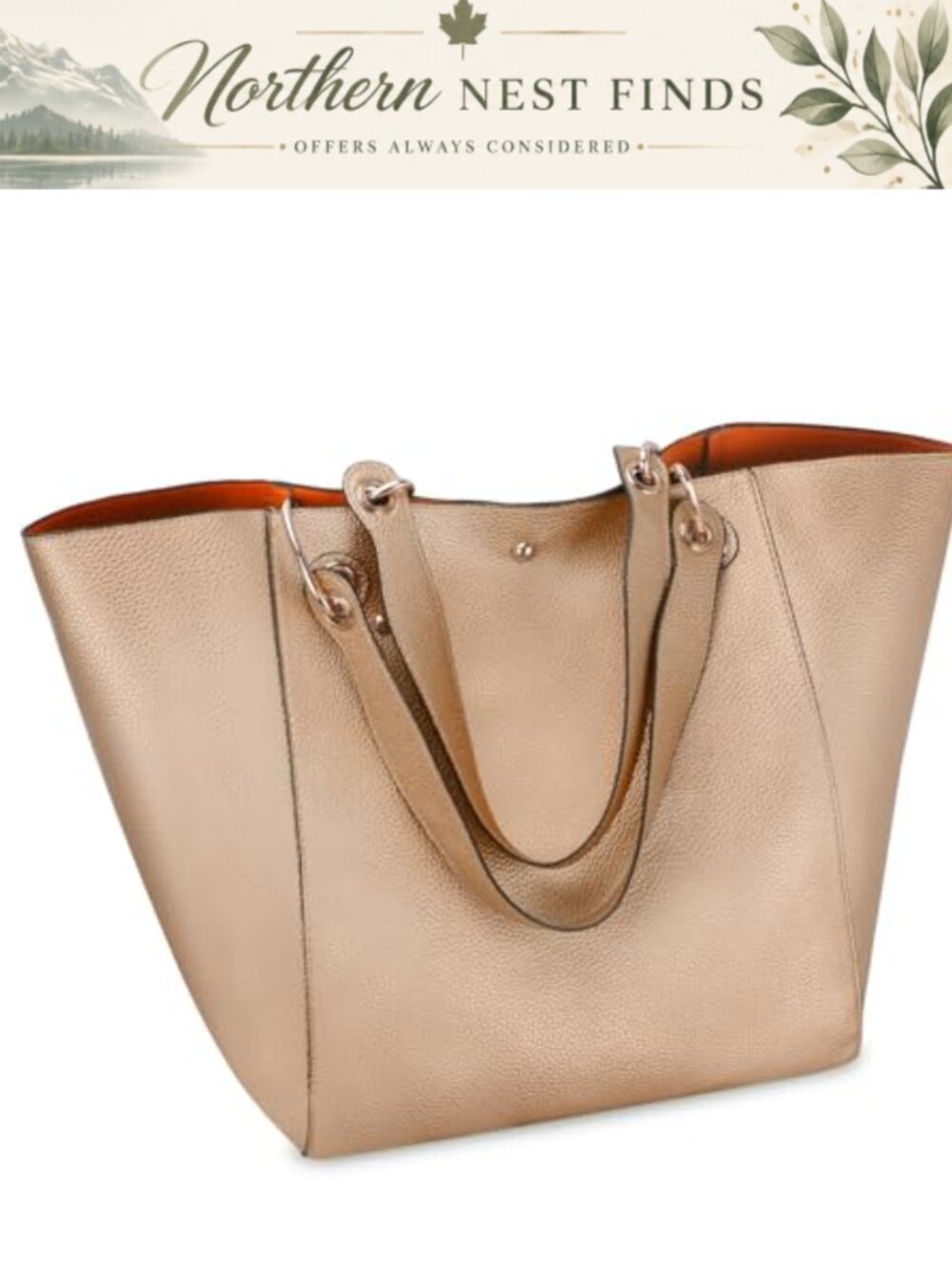 Extra Large Faux Leather Tote Bag for Women Work Travel Shoulder Bag